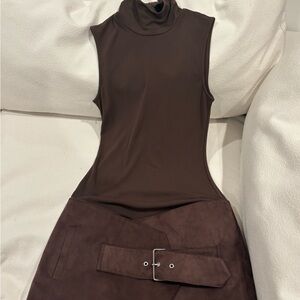 Zara brown dress/bodysuit